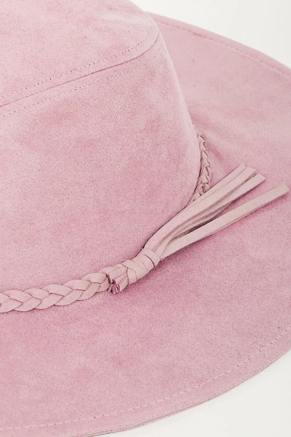 Sombrero Fame trenzado de imitación de gamuza