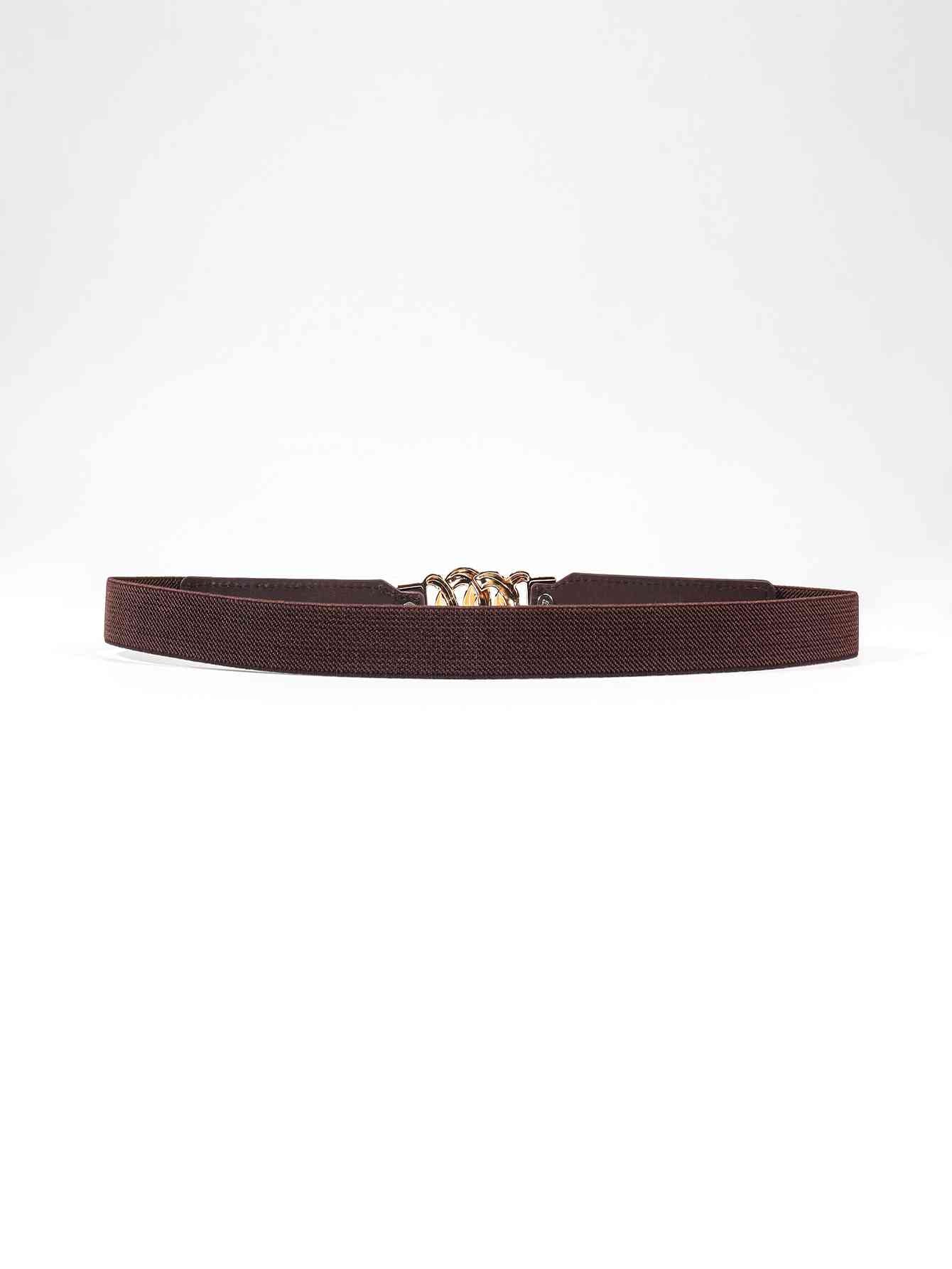 ElegantStyle Zinc Alloy Buckle Elastic PU Belt – Versatile and Stylish Accessory See size chart under “more details”