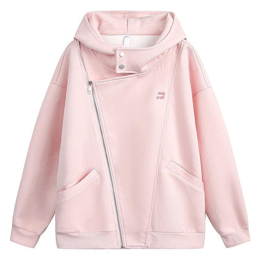 Sudadera con capucha y cremallera irregular para hombre