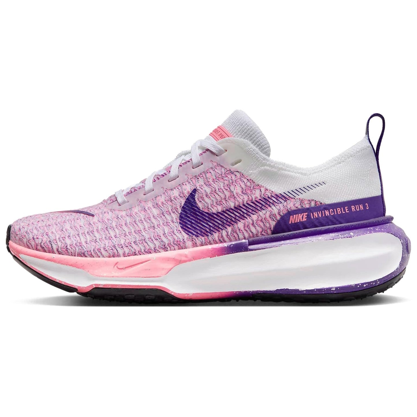 Nike Invincible 3 Womens Road Running Shoes (FQ8766-100 White/Coral Chalk/Metallic Silver/Court Purple) Size 10