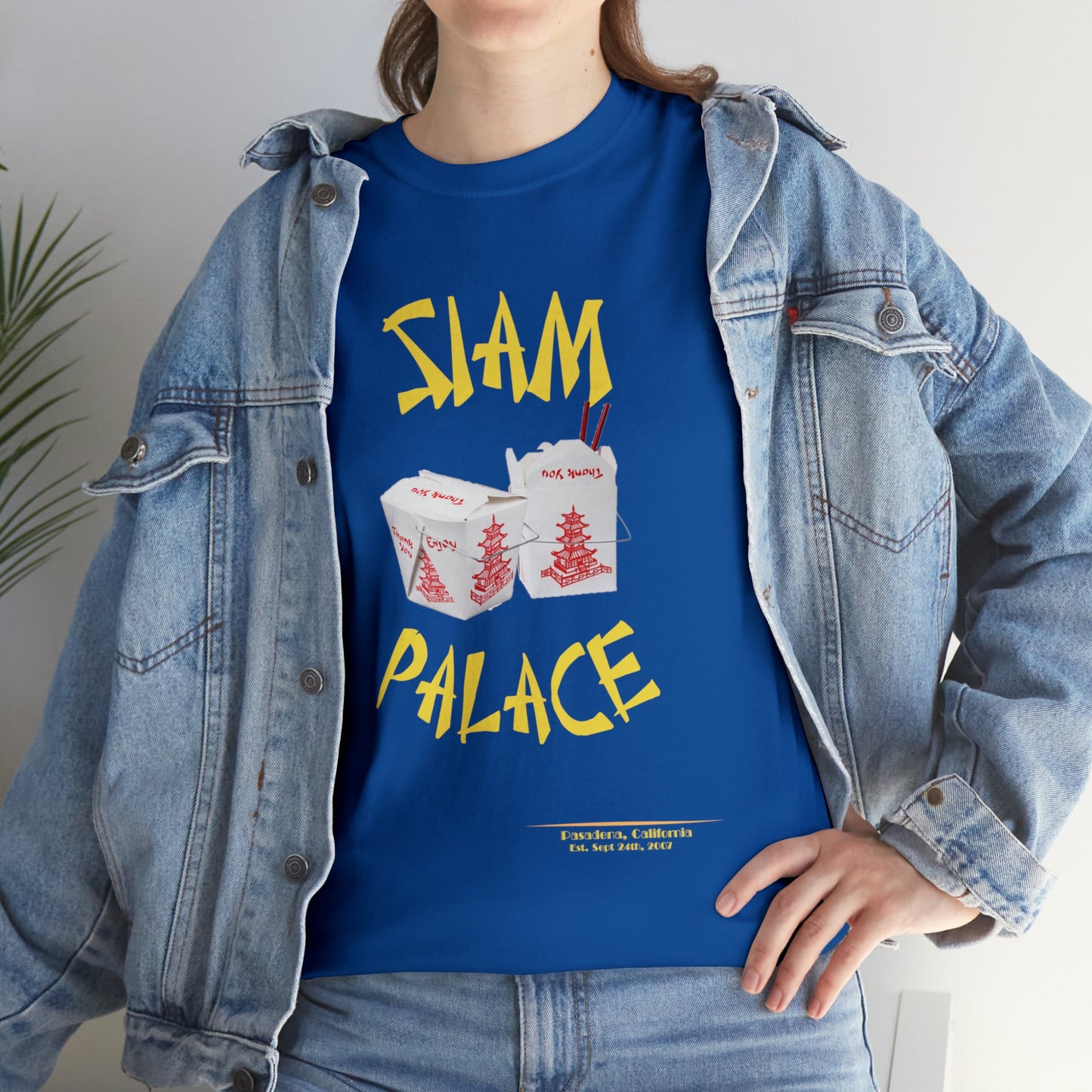 "DirkyThreadz Siam Palace T-Shirt - Bold Takeout Graphic Design in Black Cotton"