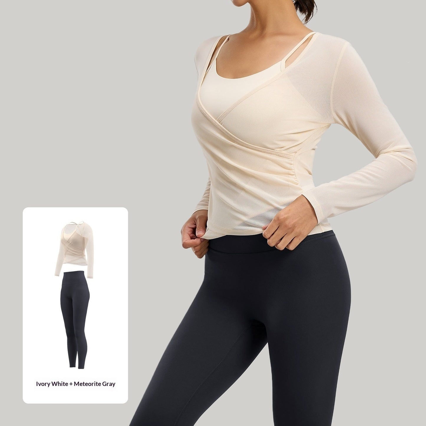 New Womens Yoga Wear Pilates Fake Two-Piece Sports Set