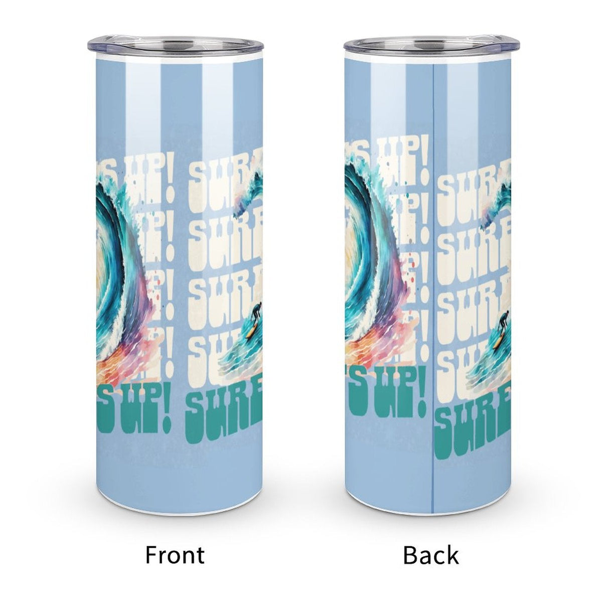 Surf's Up 20oz Skinny Stainless Steel Straight Cup-With Lid
