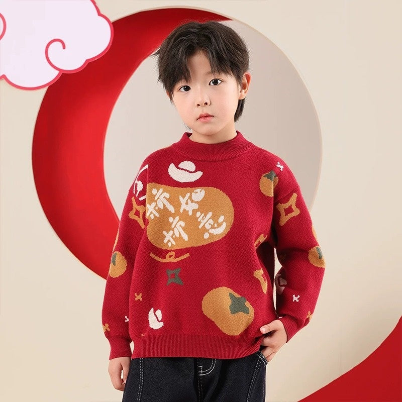 Autumn And Winter Clothing New Baby Red Sweater
