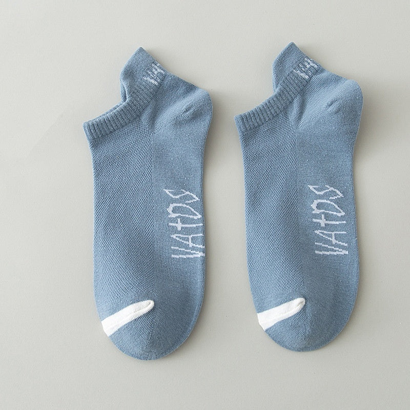 Season Thin Absorb Sweat Short Mesh Breathable Pure Cotton Man's Sports Socks