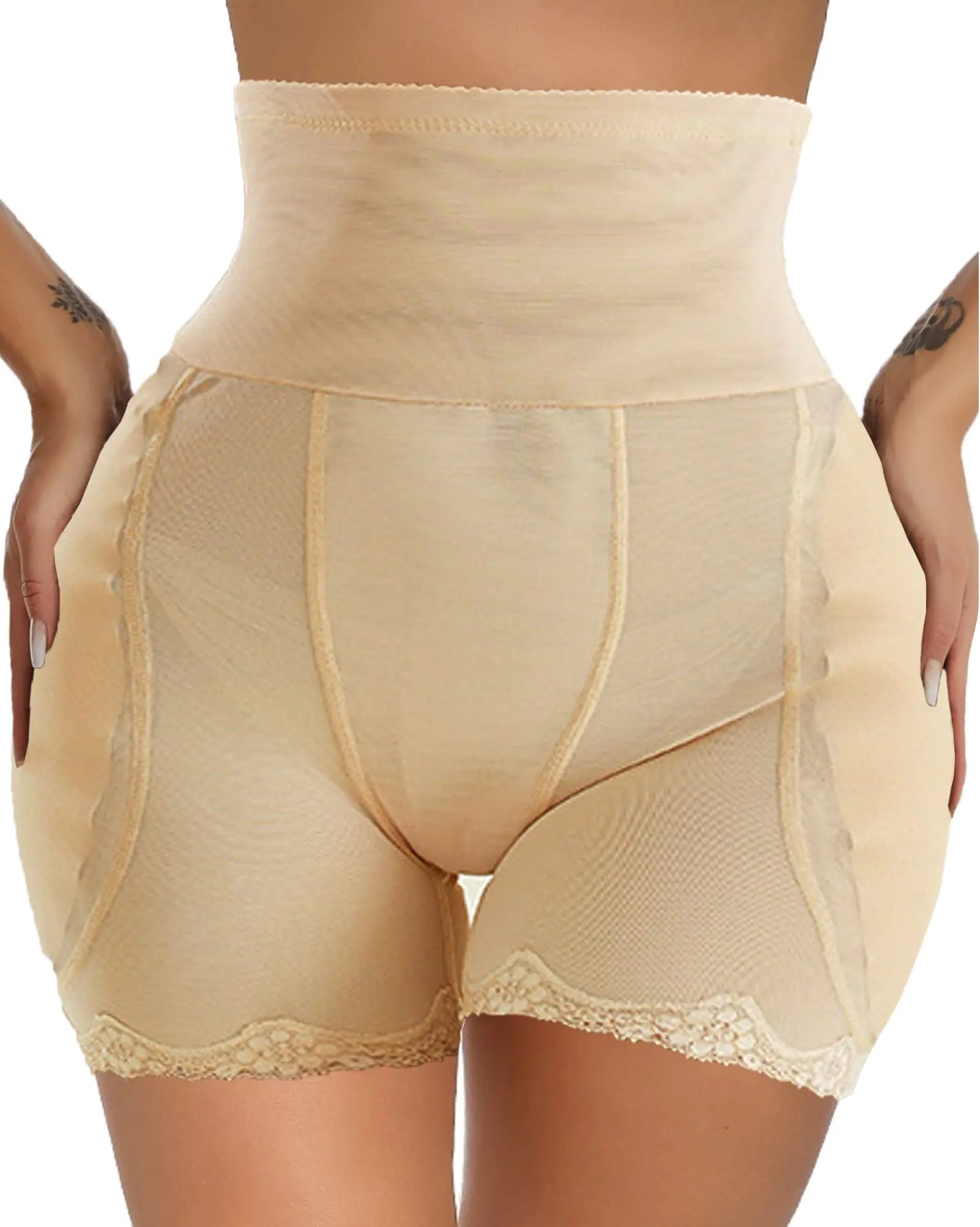 Hip Enhancer Shapewear for Women Hip Dip Pads Butt Shaper Padded Underwear Fake Hips Padding Butt Enhancer Tummy Control (Nude Large)