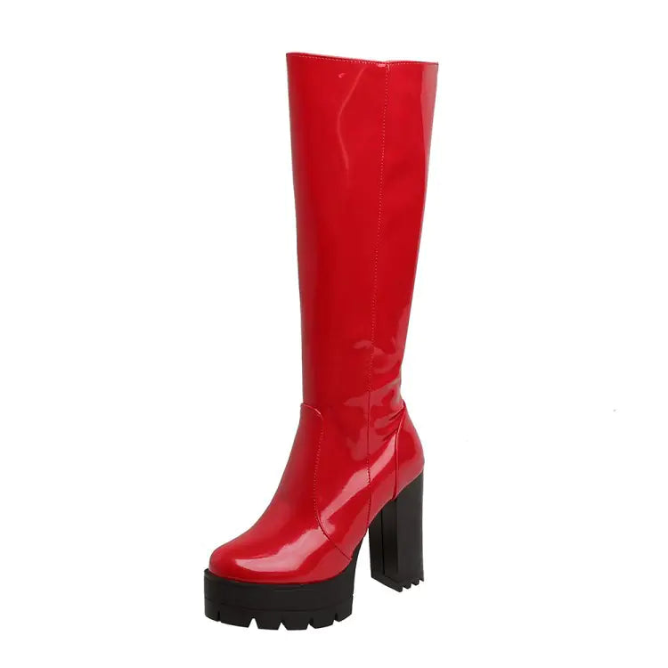 Winter Round Head Thin Thick Heel Boots
