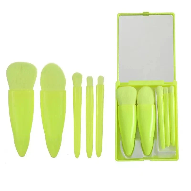 5PCS Soft Fluffy Makeup Brushes Set With Mirror