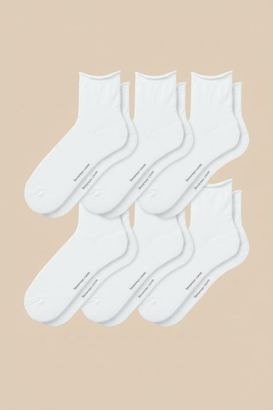 6-Pack Women's Roll Top Socks