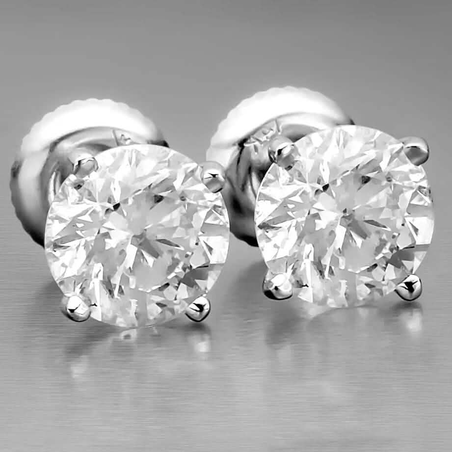 6.00 Ct Certified F VS2 Round Lab Grown Diamond 18K Stud Earrings
