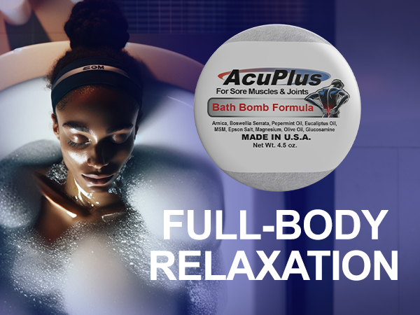 AcuPlus Ultimate Pain Relief Combo – 3 bombas de baño + roll-on de 85 g + tarro de 113 g