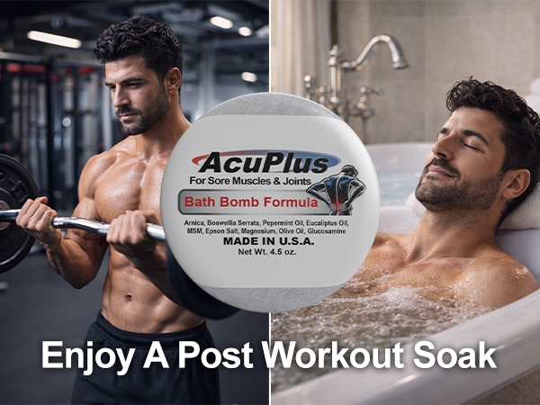 AcuPlus Ultimate Pain Relief Combo – 3 bombas de baño + roll-on de 85 g + tarro de 113 g