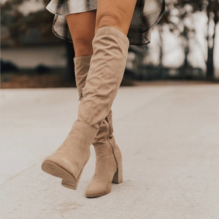 Side Zip Over-the-Knee Boots
