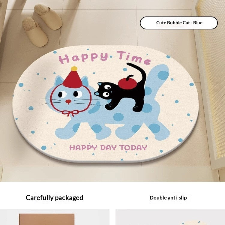 Quick-drying Cartoon Silica Mud Floor Mat