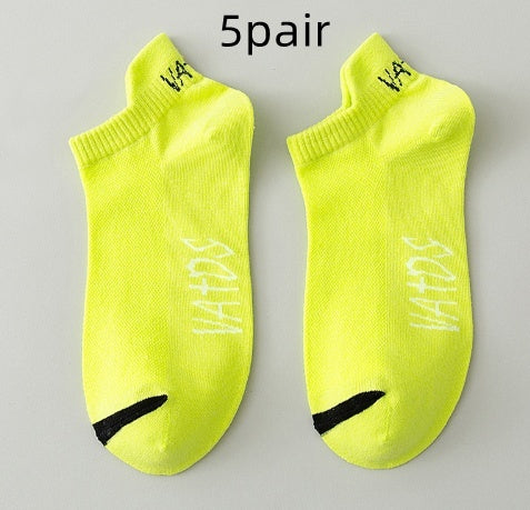Season Thin Absorb Sweat Short Mesh Breathable Pure Cotton Man's Sports Socks