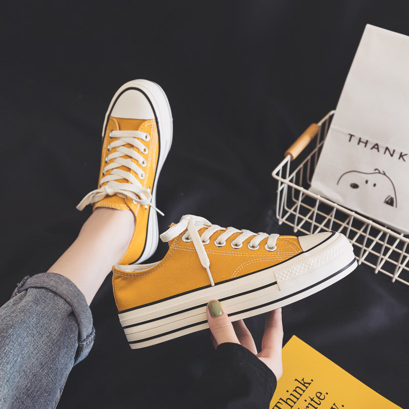Women's platform canvas shoes