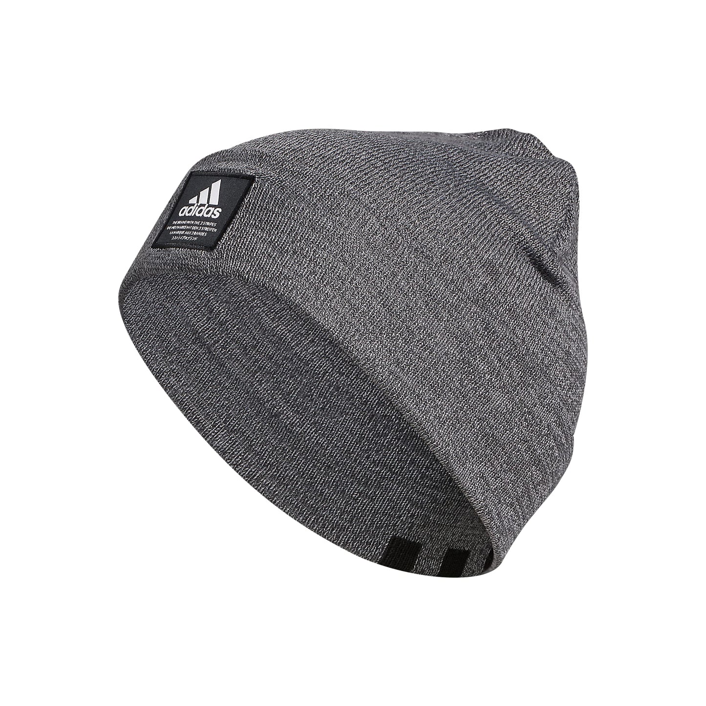 adidas Mens Amplifier Fold Beanie Carbon-Grey Twist/Black/White F21 One Size