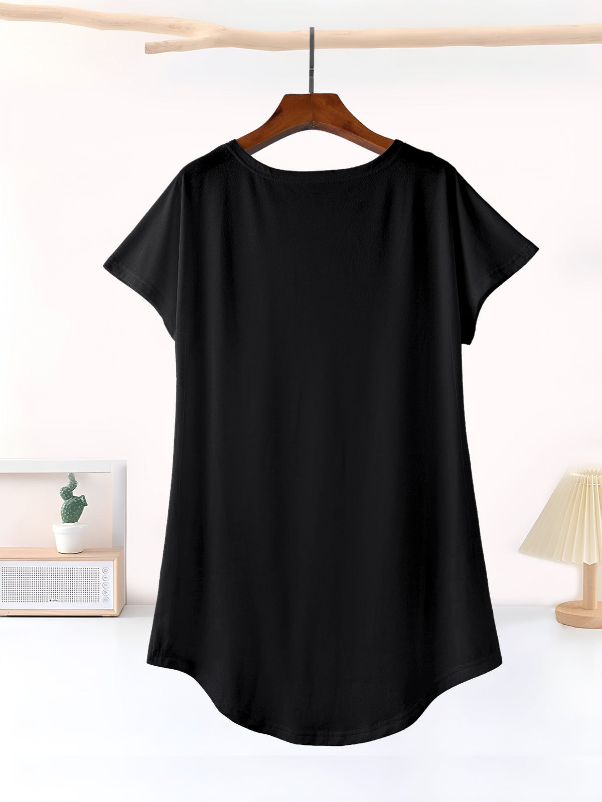Groovy Butterfly Casual Summer T-Shirt Nightgown for Women (Front Printing)