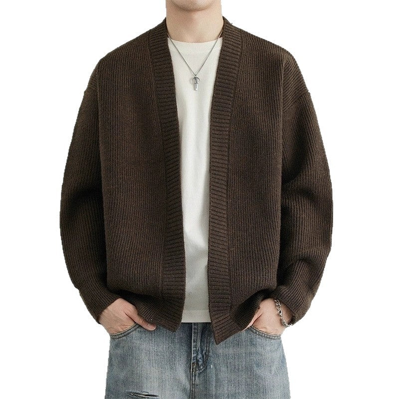 Retro-style Loose-fit Casual Chic Versatile Knit Sweater Cardigan