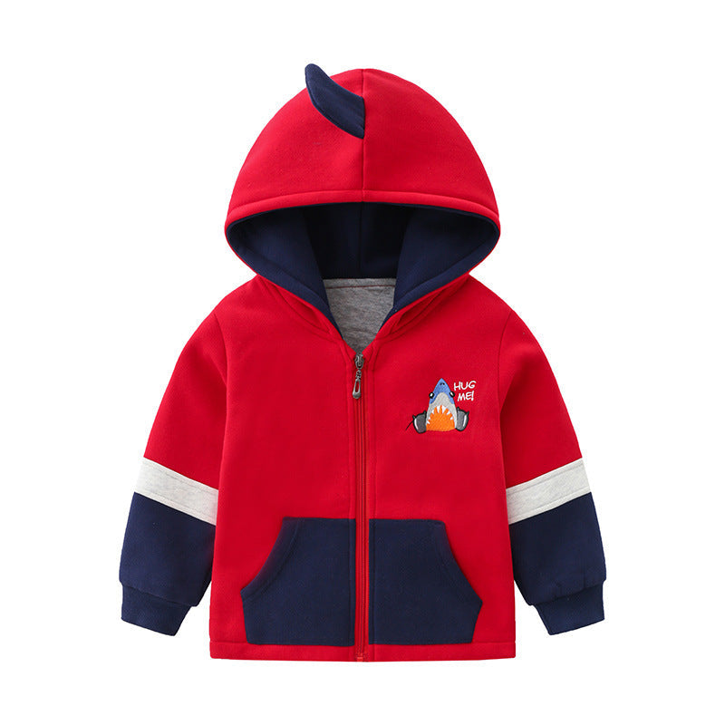 Children's Hooded Cotton Padded Zipper Jacket