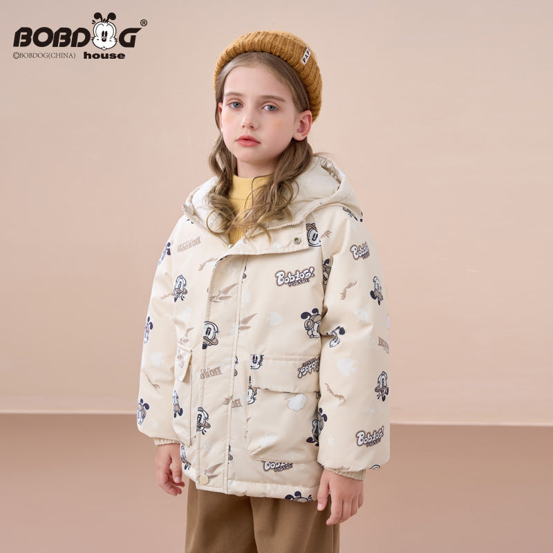Babu Bean Reversible Down Jacket for Kids Winter Outerwear