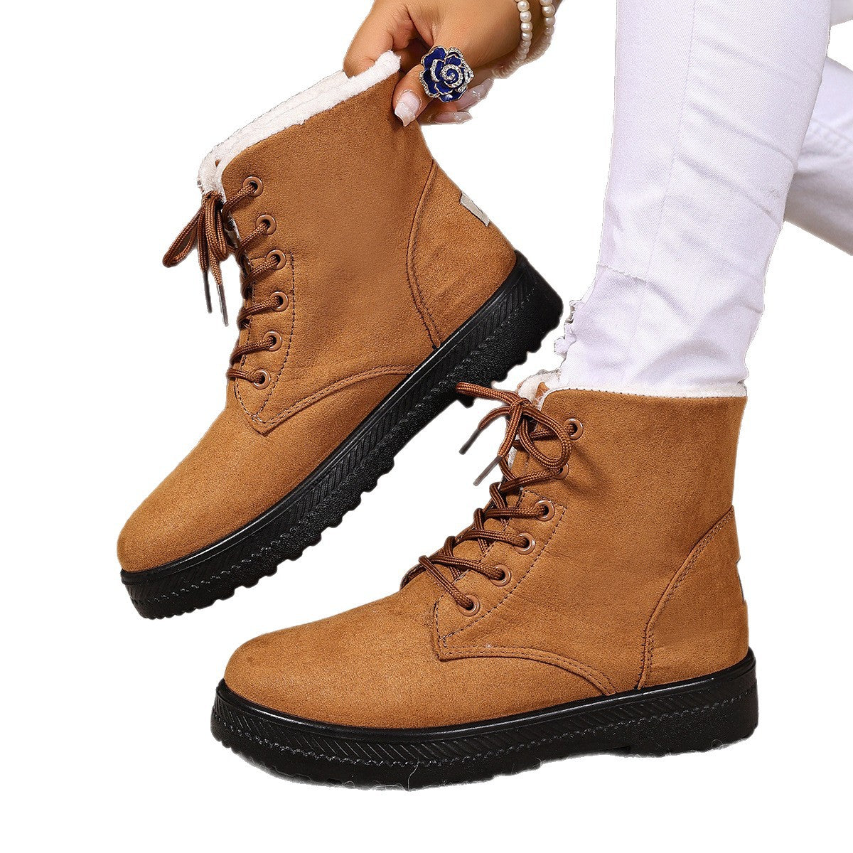 Women's Waterproof High-Top Cotton-Padded Snow Boots