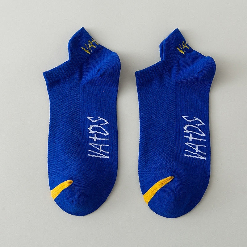 Season Thin Absorb Sweat Short Mesh Breathable Pure Cotton Man's Sports Socks
