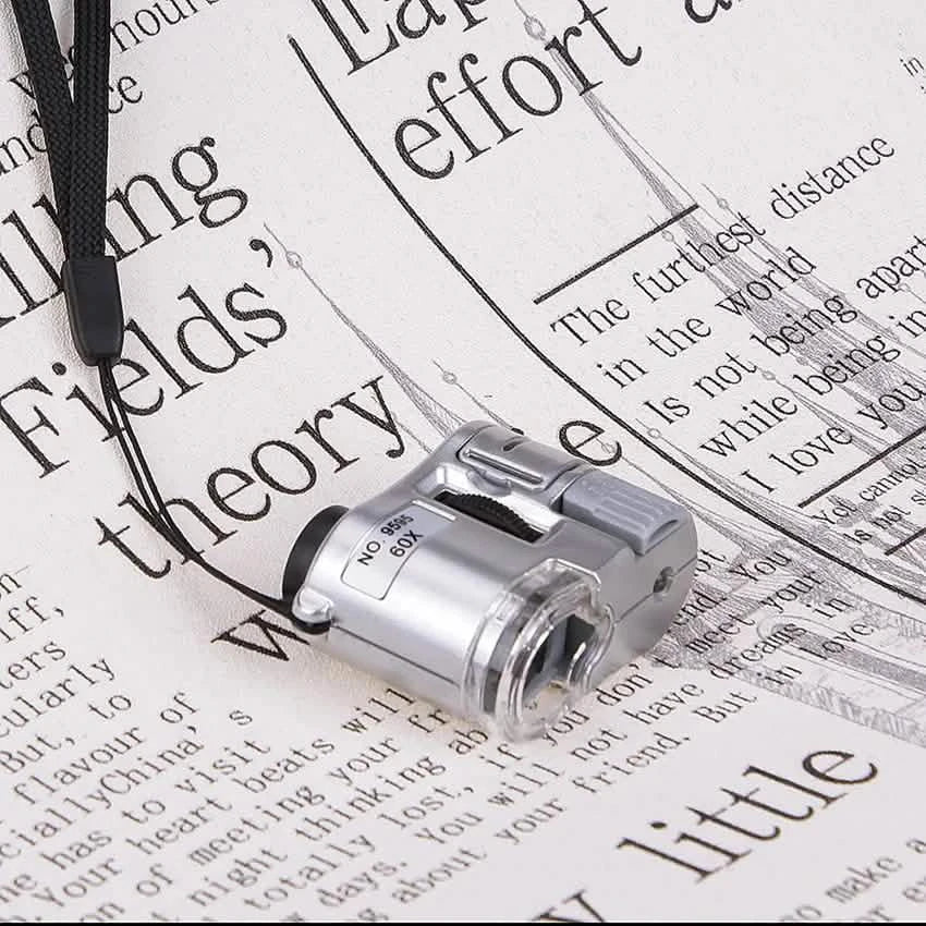 60X Handheld Magnifying Glass Mini Pocket Microscope