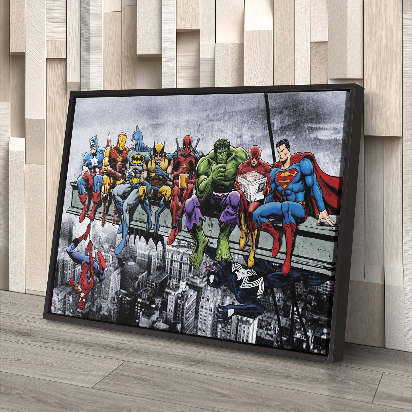 Superheroes Skyscraper Canvas – Marvel & DC Wall Art for Kids