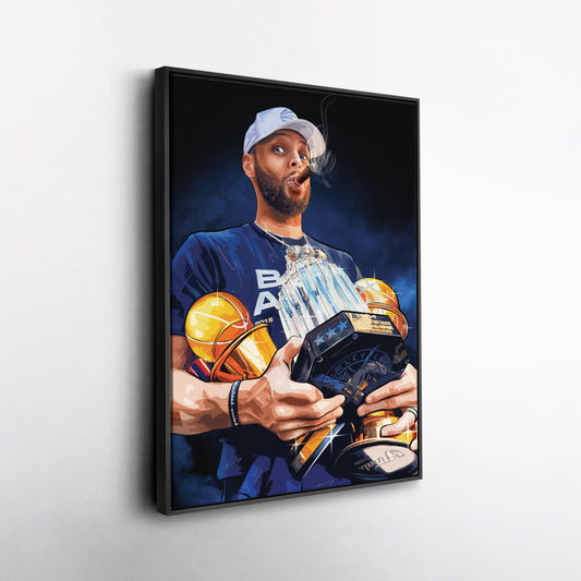 Lienzo de Stephen Curry – Arte de pared de la NBA para decoración infantil