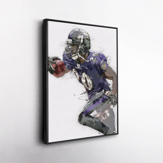 Cuadro en lienzo de Ed Reed - Decoración de pared de los Baltimore Ravens