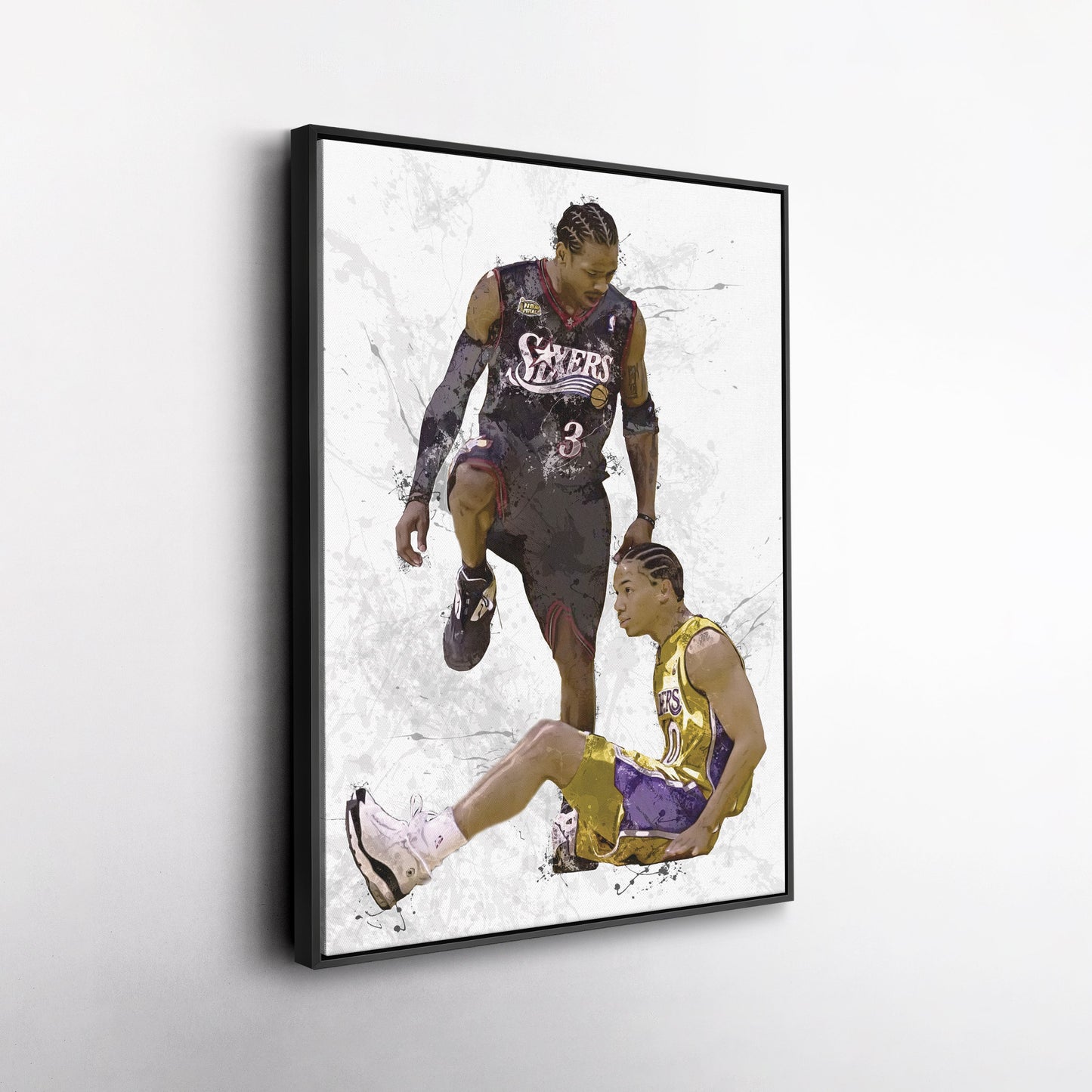 Allen Iverson Step Over Canvas Wall Art – NBA Legend for Man Cave