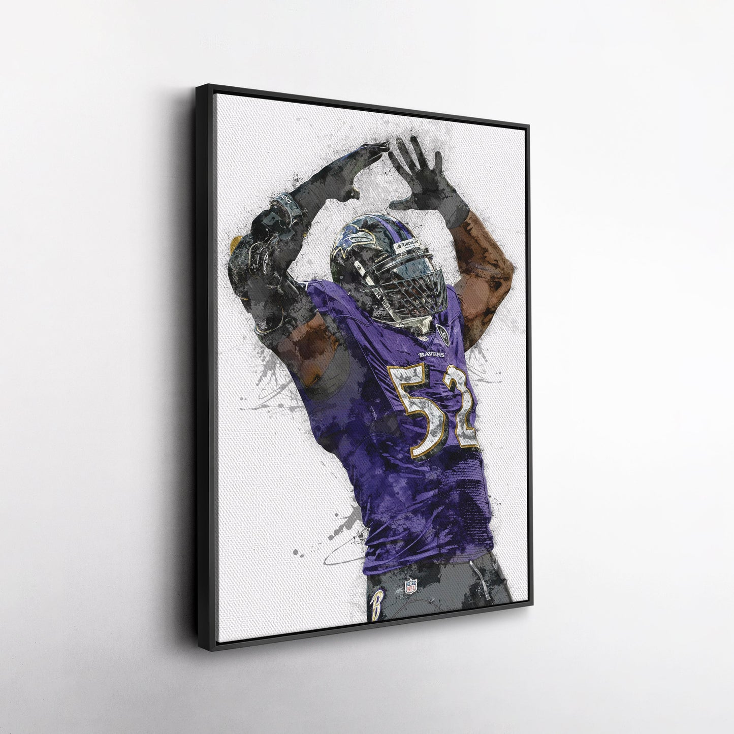 Arte de pared de Ray Lewis - Decoración de pared de los Baltimore Ravens de la NFL