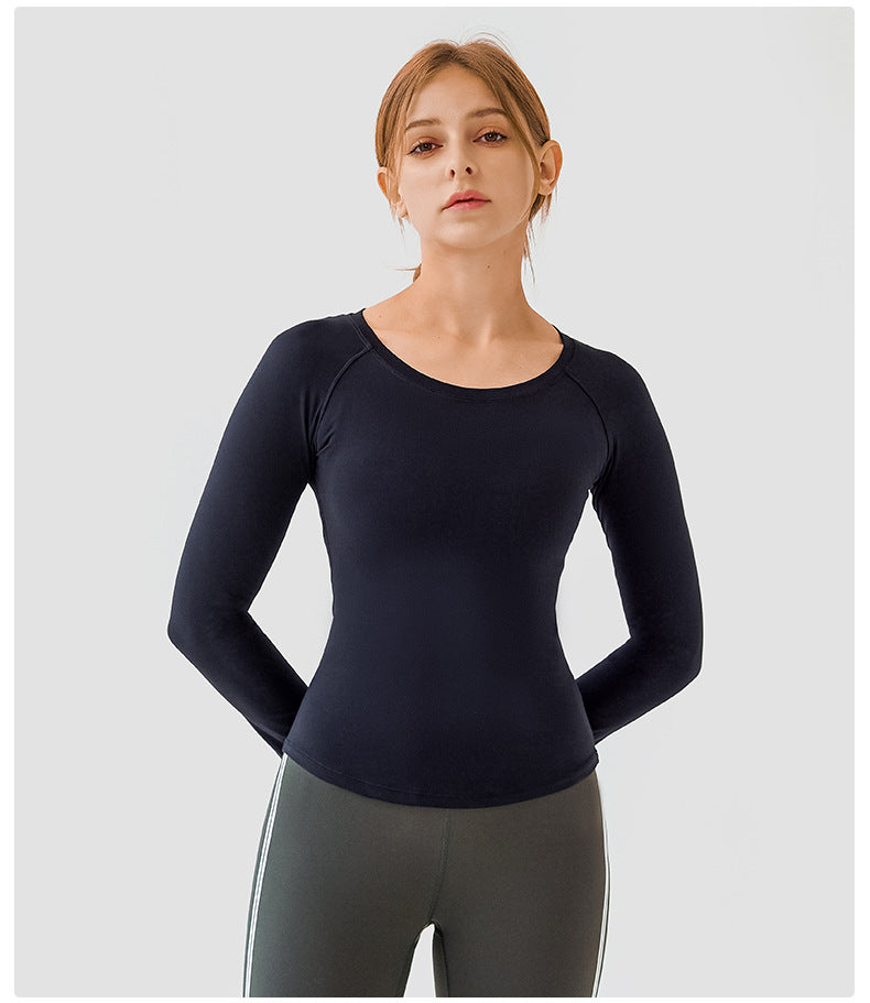 Slim Fit Thin Yoga Wear Nude Feel Skin-friendly Outerwear Fashion Sports Fitness Top Women