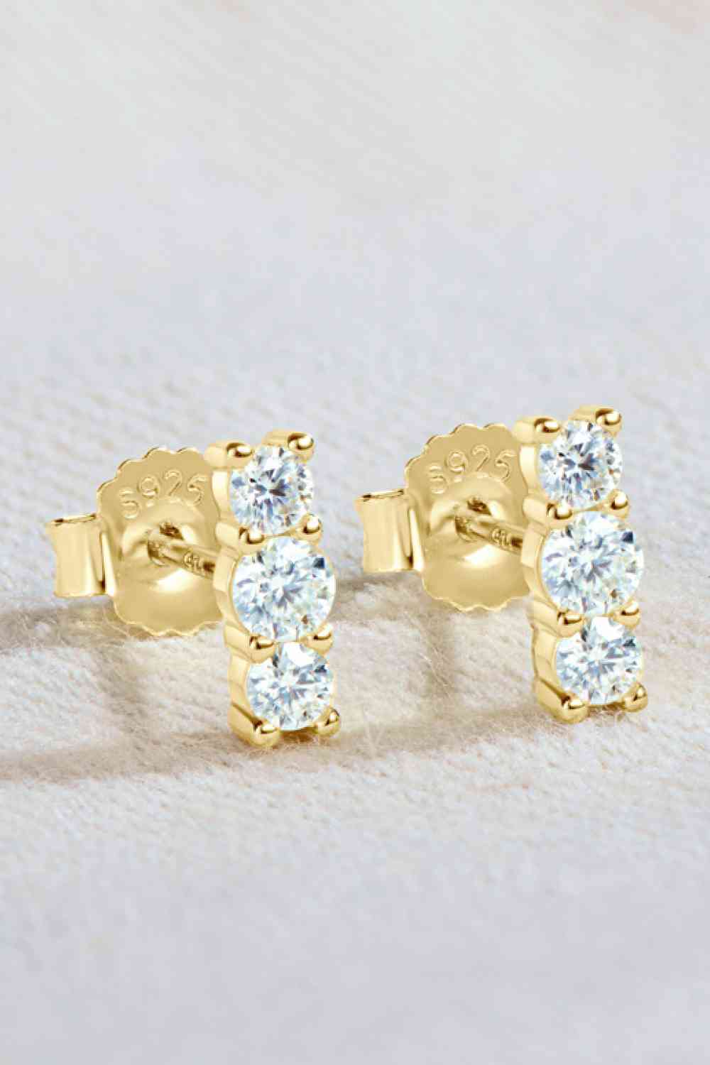 Pendientes de moissanita con ritmo de latido – Diseño minimalista moderno en plata de ley 925 Consulte la tabla de tallas en "más detalles"