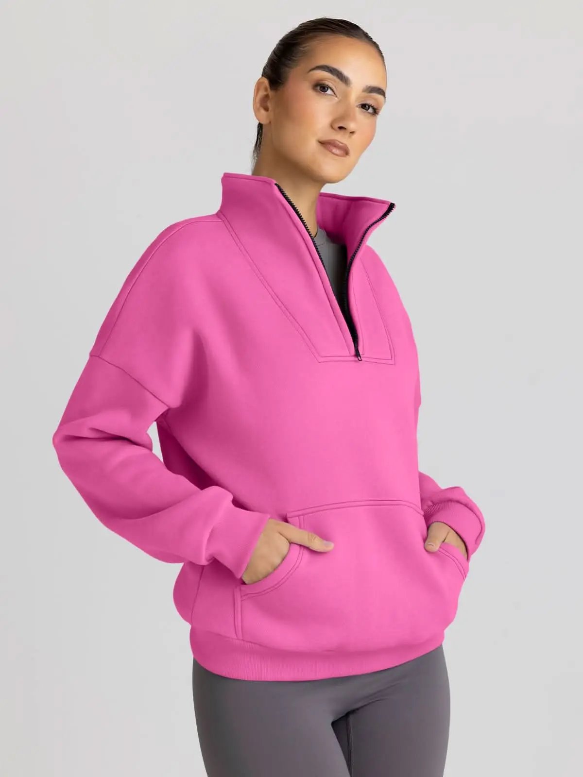 Love Salve Oversized Half Zip Sweatshirt — Cozy Fall Pullover