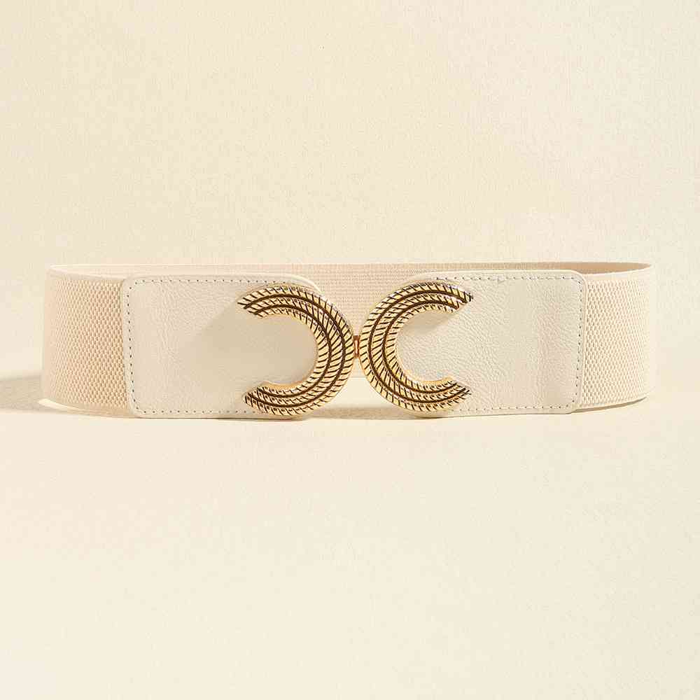 YourBrand Double C Buckle Elastic Belt – Stylish and Versatile Design See size chart under “more details”