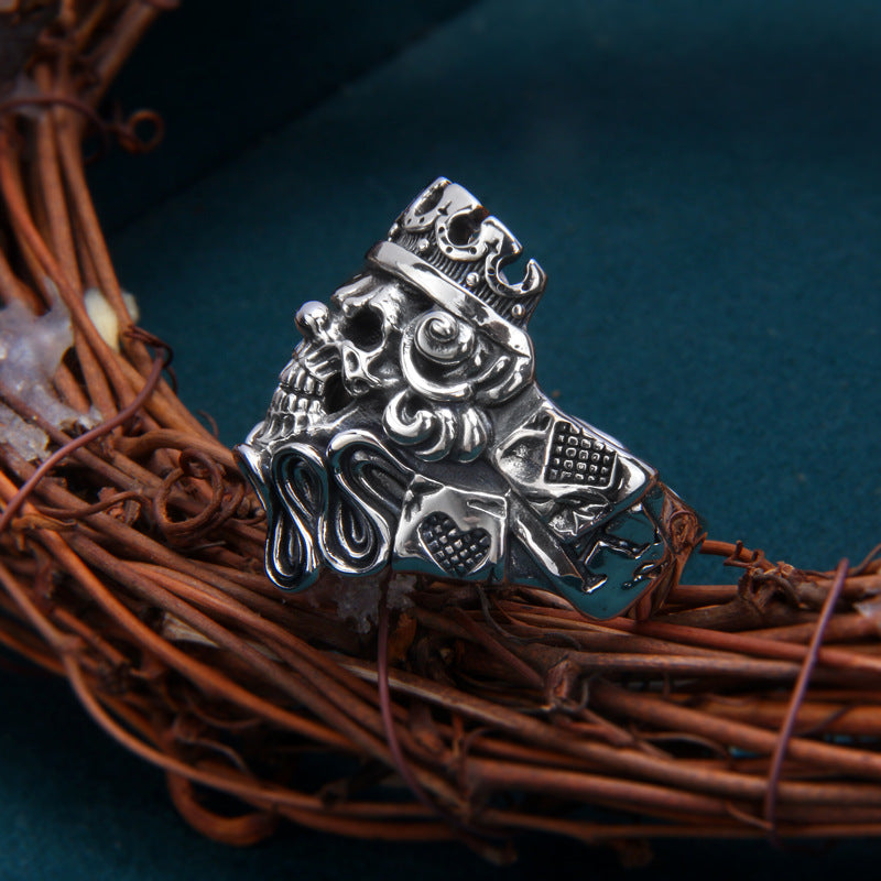 S925 Sterling Silver Men's Skull Ring