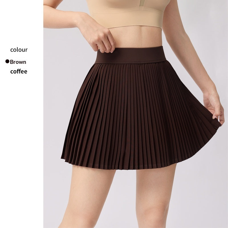 A Pleated Skirt Paired With A Pair Of Pleated Yoga Shorts