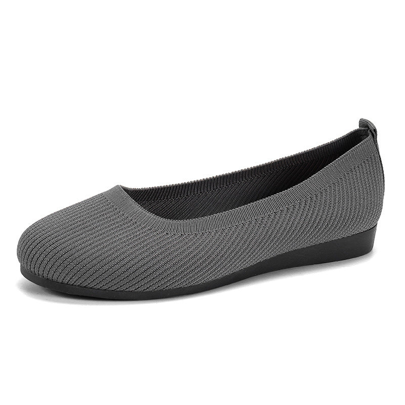 Round Toe Flats Shoes Casual Comfortable Soft Slip On Knit Mesh Shoes For Women See size chart under “more details”