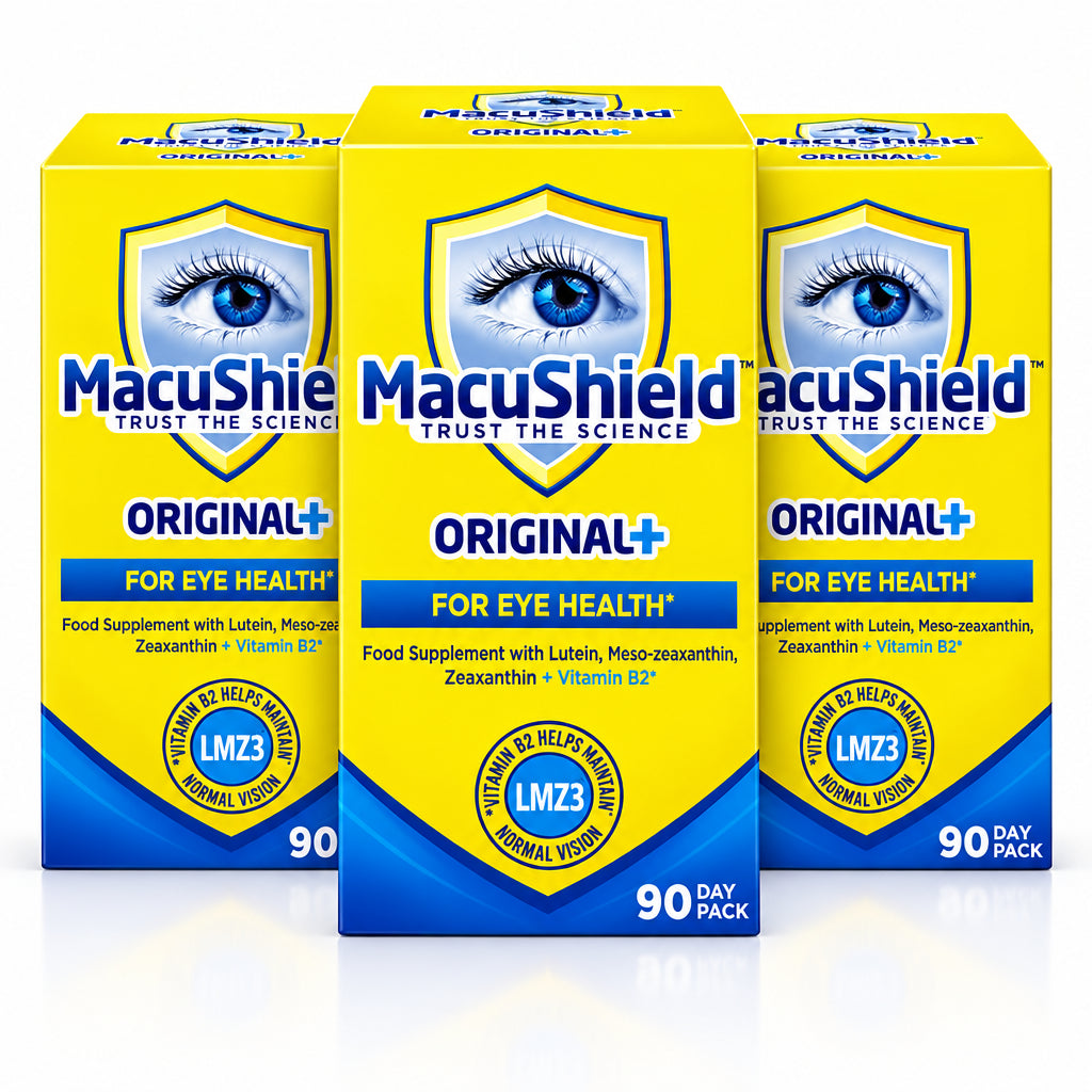 MacuShield Original+ For Eye Health - Food Supplement with Lutein, Meso-Zeaxanthin, Zeaxanthin & Vitamin B2 (90 Day Pack)