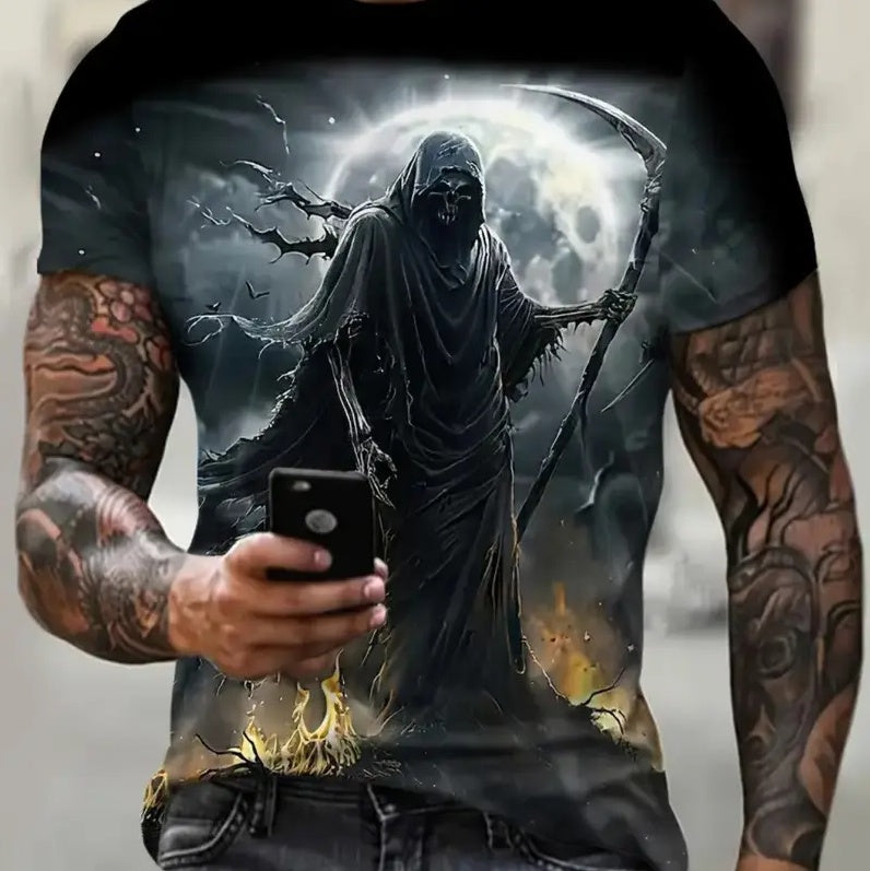 Camiseta estampada de manga corta para hombre
