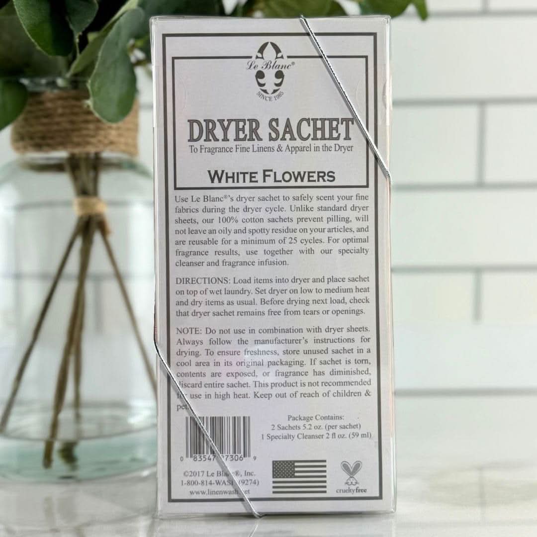 Le Blanc White Flowers Dryer Sachet - Double Pack