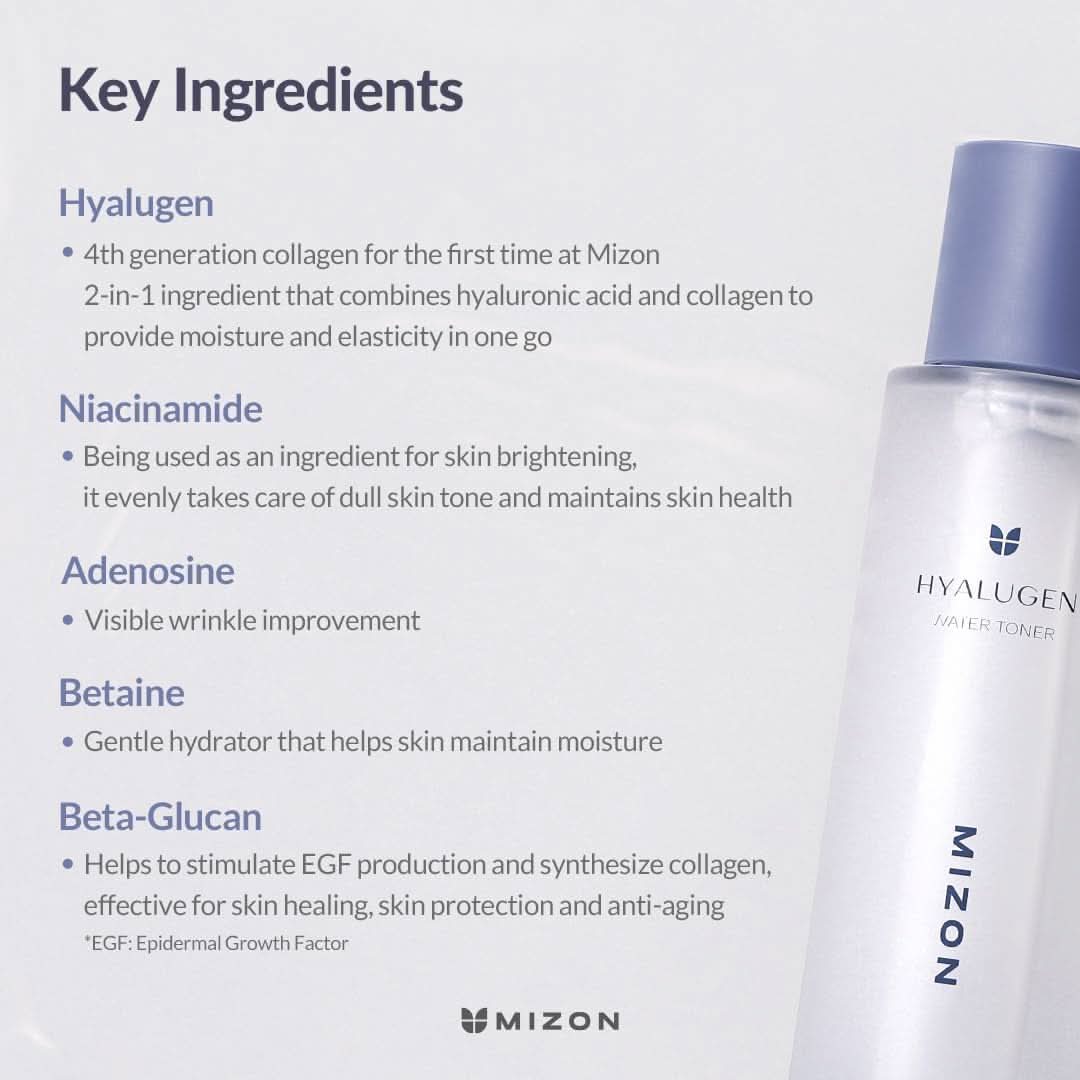 MIZON Hyalugen Water Toner 4.39 oz