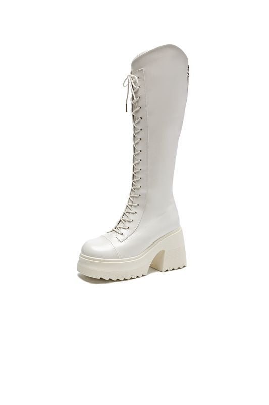 Womens Over-the-knee Boots With Ultra-high Chunky Heels For Added Height