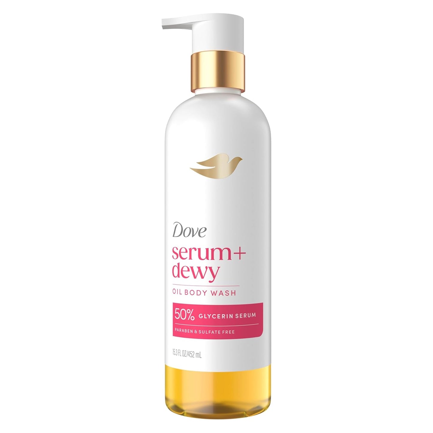 Dove Coconut & Geranium Oil Body Wash Serum + Dewy For Women for Hydrated & Repaired Skin 15.3 fl oz