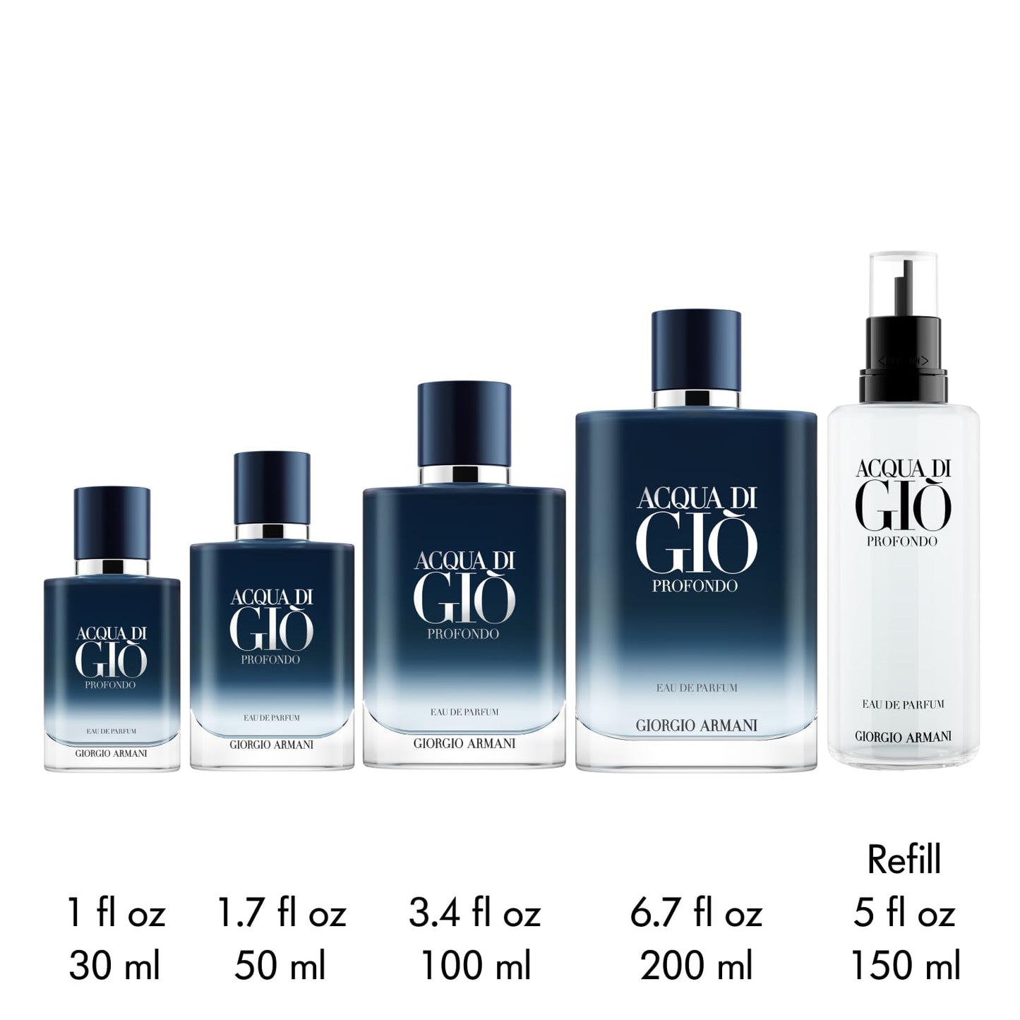 Armani Beauty - Acqua di Giò Profondo - Eau de Parfum - Colonia para hombre - Fragancia masculina fresca y aromática - Notas de mandarina, lavanda, cedro