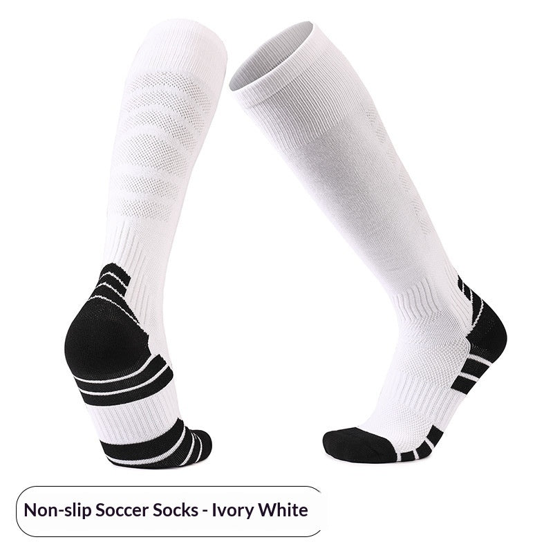 Men's Training Socks Thickeneded Towel Bottom Cushioning Comfortable Pvc Dispensing Non-Slip Socks Sweat-Absorbent Breathable Mid-Calf Football Socks