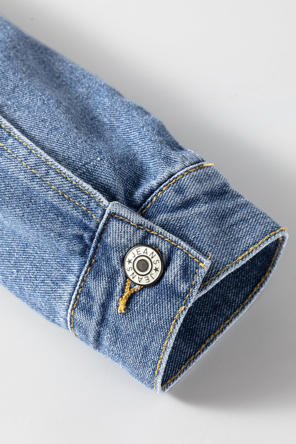 Chaqueta vaquera oversize con bolsillo, lavada a la piedra, a rayas azules