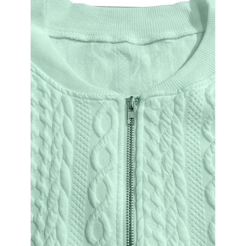 Chaquetas Bomber para Mujer Abrigos Jacquard Lindos Chaquetas Ligeras con Cremallera